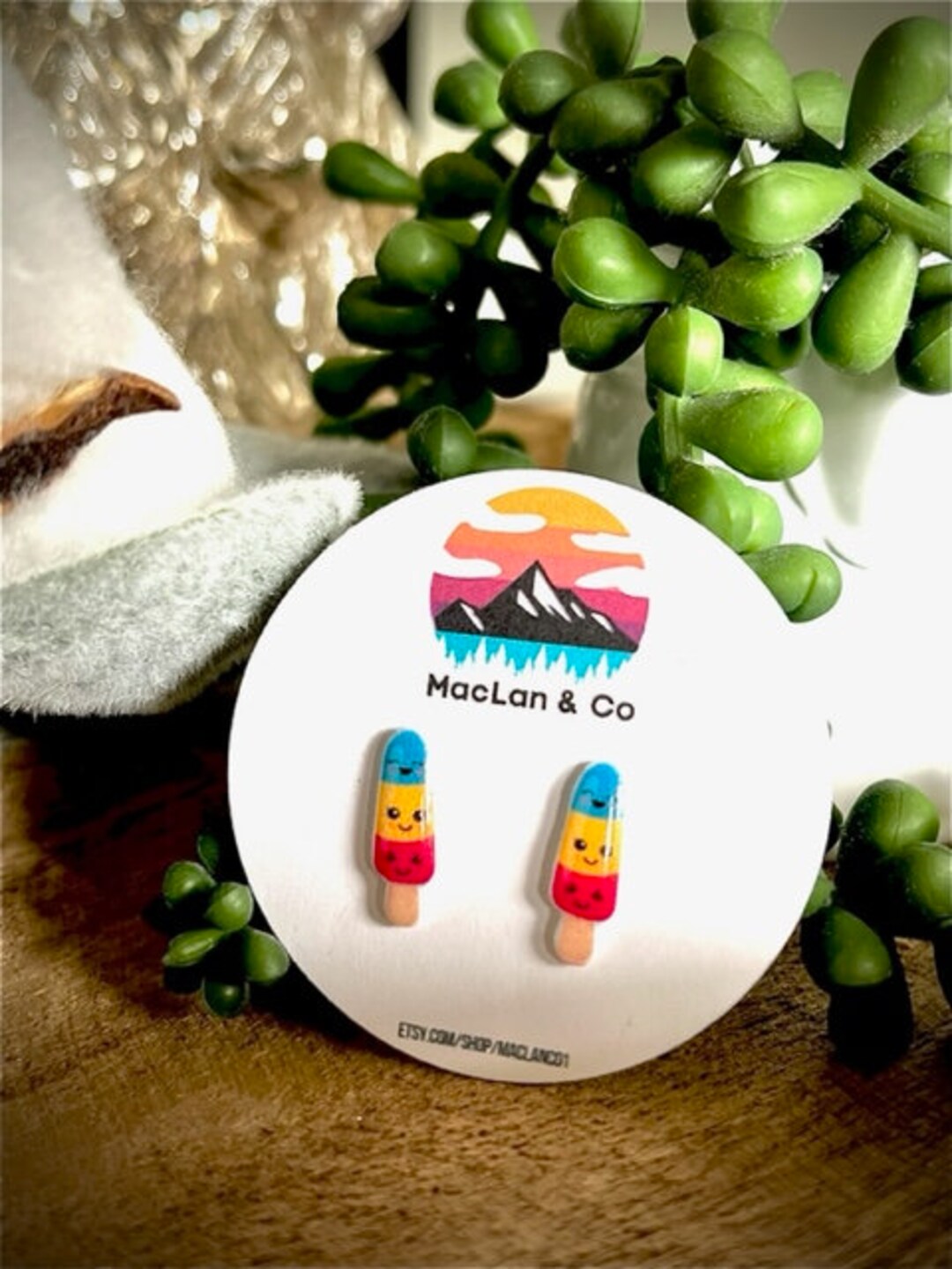 Ice Cream Earrings, Popsicle Studs, Treat Jewelry, Kids Accessories