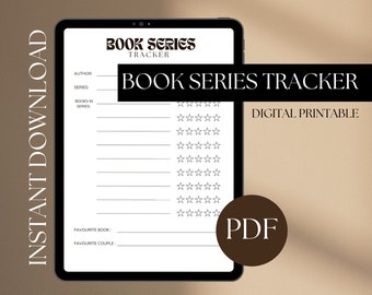 Rastreador de series de libros / Reseña de series de libros, Autor de series de libros, Diario de lectura Ipad, Orden de lectura, Rastreador de lectura, Descarga instantánea