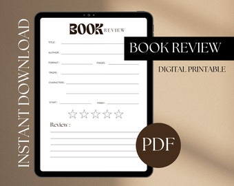 Reseñas de libros // Reseña de libros de Goodnotes, Revisión de lectura digital, Plantilla de reseña de libros, Diario de reseñas de libros, Rastreador de reseñas de libros, Calificaciones de libros