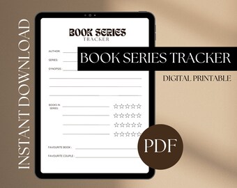 Rastreador de series de libros / Reseña de series de libros, Autor de series de libros, Diario de lectura Ipad, Orden de lectura, Rastreador de lectura, Descarga instantánea