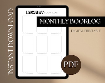 Registro mensual de libros // Resumen de lectura, calificación de libros, libro de registro, registro de libros, descripción general de lectura mensual, seguimiento de lectura, lista de lectura, lista de lectura de libros