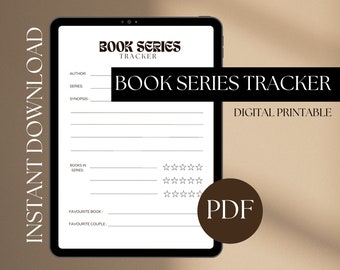 Rastreador de series de libros / Reseña de series de libros, Autor de series de libros, Diario de lectura Ipad, Orden de lectura, Rastreador de lectura, Descarga instantánea