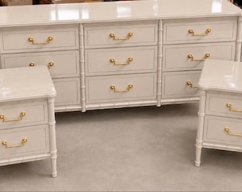 Vintage Faux Bamboo dresser & nightstand set. Color can be changed if preferred