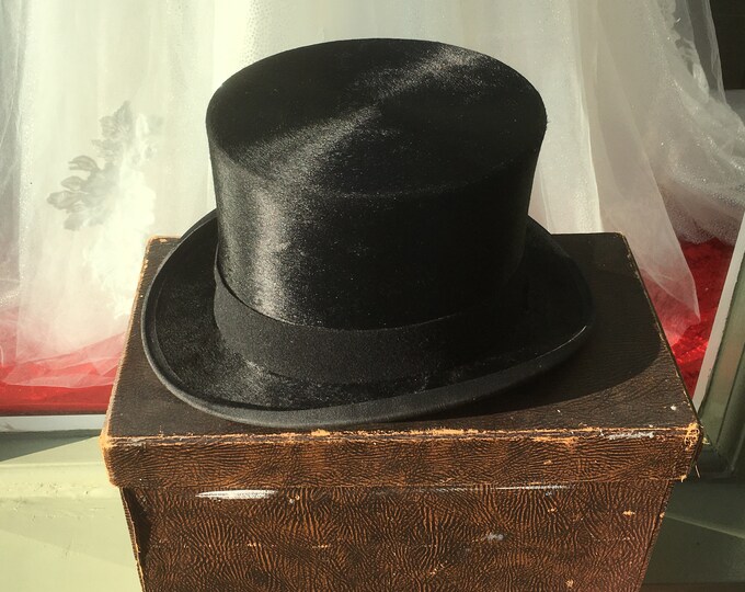 Moleskin Black Top Hat With Original Box Etsy