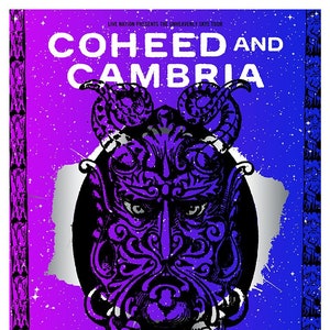 Plakat koncertu Coheed i Cambria + Mastodon wydrukowany sitodrukiem przez Powerhouse Factories