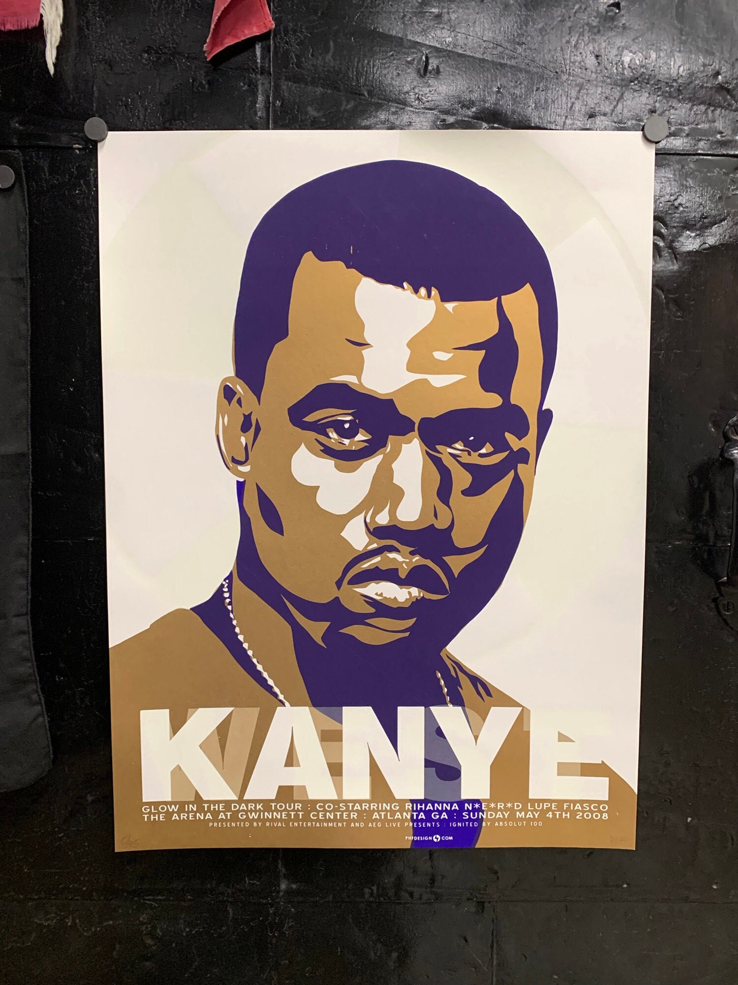Kanye West Glow in Dark Tour Concert Shirt Adult Blue