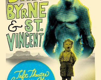 David Byrne and St. Vincent July 2013 Limited Edition Gig Poster by Powerhouse Factories