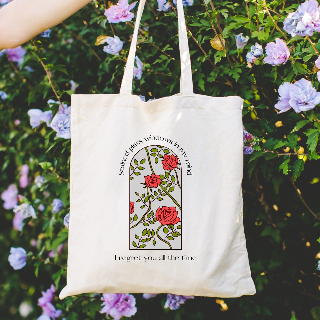 Stained Glass Windows Lyrics Merch Taylor Canvas Tote Bag Etsy