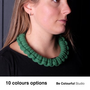 Macrame Aina necklace made from lightweight, soft cotton rope • Statement necklace•Textile Jewellery•Nursing-friendly•Gift for woman