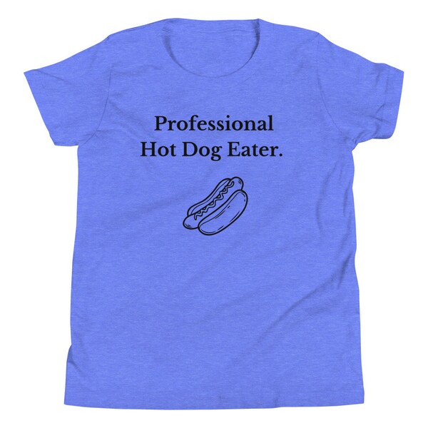 Professional Hot Dog Eater - Funny Ring Spun Youth T-Shirt | Perfect for July 4th and Summer BBQs Kids Short Sleeve Tee