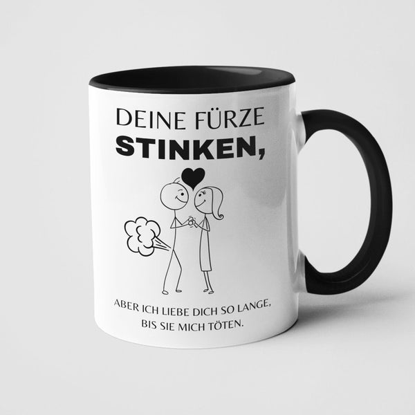 Jahrestag Tasse Für Ihn, Deine Fürze stinken, Liebeserklärung Pärchen, Geschenk Mann, Hochzeitstag, Verlobung, lustig