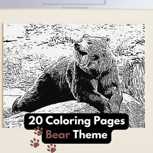 20 HQ Bear Coloring Pages | Perfect for animal lovers (cute and relaxing) | Instant Download (Printable, Digital PDF)