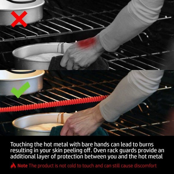 2 Silicone Oven Rack Shield Guard Prevent Burns Heat Resistant Edge Liner  Cover