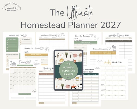 The Ultimate Homestead Planner 2027 | Farm Planner | Organization | Digital & Printable Download