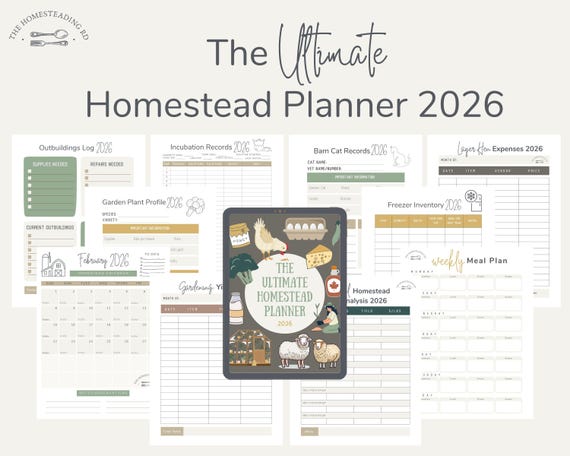 The Ultimate Homestead Planner 2026 | Farm Planner | Homestead Organization | Printable Download