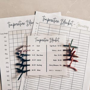 Temperature Blanket Log and Organization Tools | Templates | Record Keeping | Printable Download | Customizable