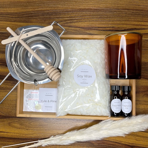 Relaxation Candle Kit, Soy Wax Candle Crafting Box, 8.5 Oz Glass Candle,  Fragrance Oil, DIY Kit 