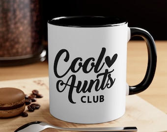 Cool Aunts Club-mugg, present till ny moster, mostermugg, present till ny moster, befordrad till moster-kaffemugg, cool mostermugg, systerpresenter, mosterpresenter