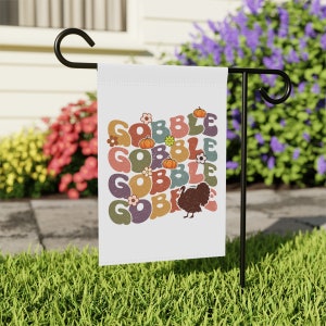 Gobble Gobble Flag, Funny Thanksgiving Flag, Turkey Flag, Thanksgiving House Flag, Thanksgiving Garden Flag, Thanksgiving Flag, Turkey Decor image 3