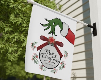 The Grinch Flag, Funny Merry Christmas House Flag, Grinch Garden Flag, Funny Christmas Flag, Grinch House Flag, The Grinch Decor, Yard Flag