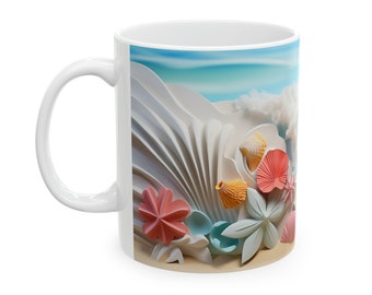 3D Beach Coffee Mug, Seashells Mug, Shell Mug, 3D Ocean Mug, 3D Mug, Beach  Mug, Beach Inspired Coffee Mug, Coffee Gifts, Beach Mug, Shells - Etsy