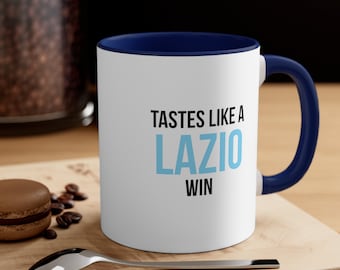 Kubek Lazio, Smakuje jak zwycięstwo Lazio, Kubek kibica Lazio, Kubek piłkarski, Kubek kibica piłki nożnej, Prezent piłkarski, Kubek piłkarski, Prezenty Lazio, Puchar Lazio, Włoski