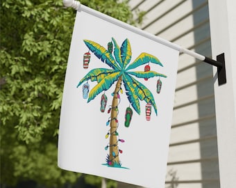 Weihnachtspalme-Flagge, frohe Weihnachten-Hausfahne, Weihnachtsgarten-Flagge, Strand-Weihnachtsfahne, Strand-Weihnachtsdekoration, Florida-Flagge