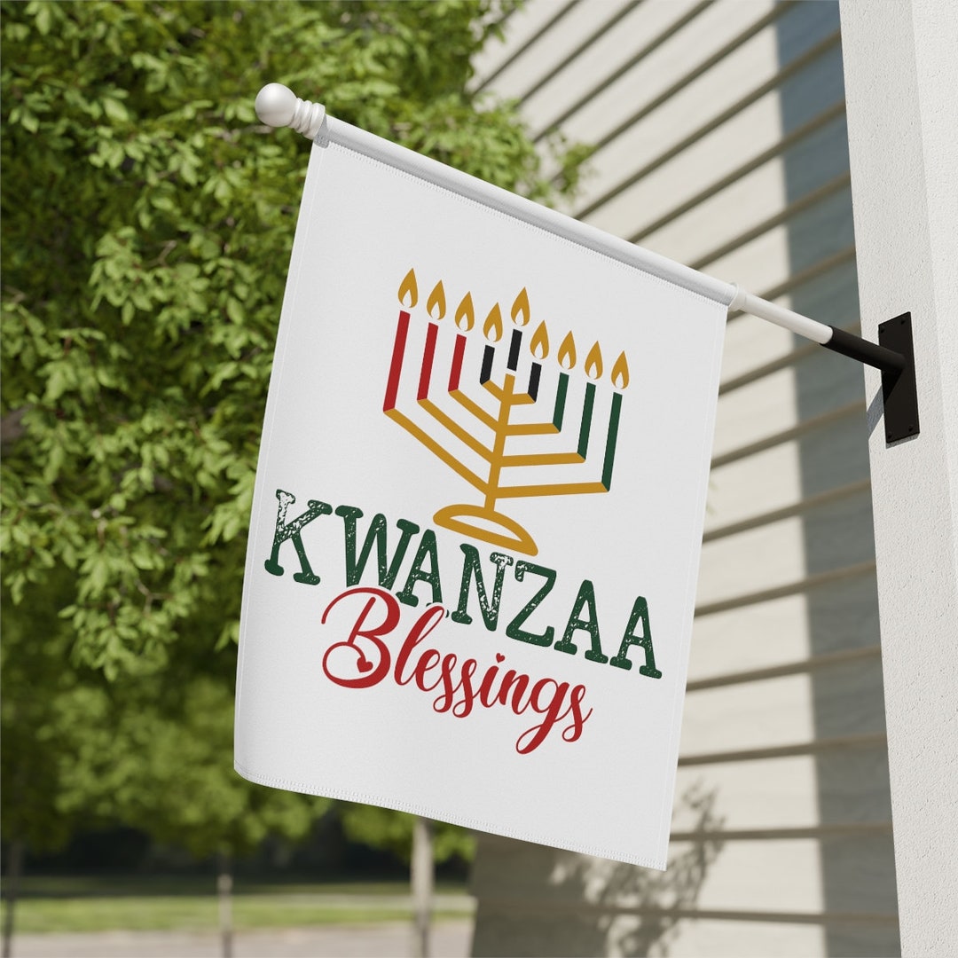 Happy Kwanzaa Flag, Kwanzaa House Flag, Kwanzaa Garden Flag, Kwanzaa Flag, Winter Garden Flag