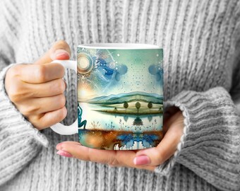 Yoga mok, aquarel yoga mok, yoga geschenken, yoga koffiemok, yoga pose mok, yoga minnaar cadeau, yoga instructeur geschenken, zen mok, yoga koffiekopje
