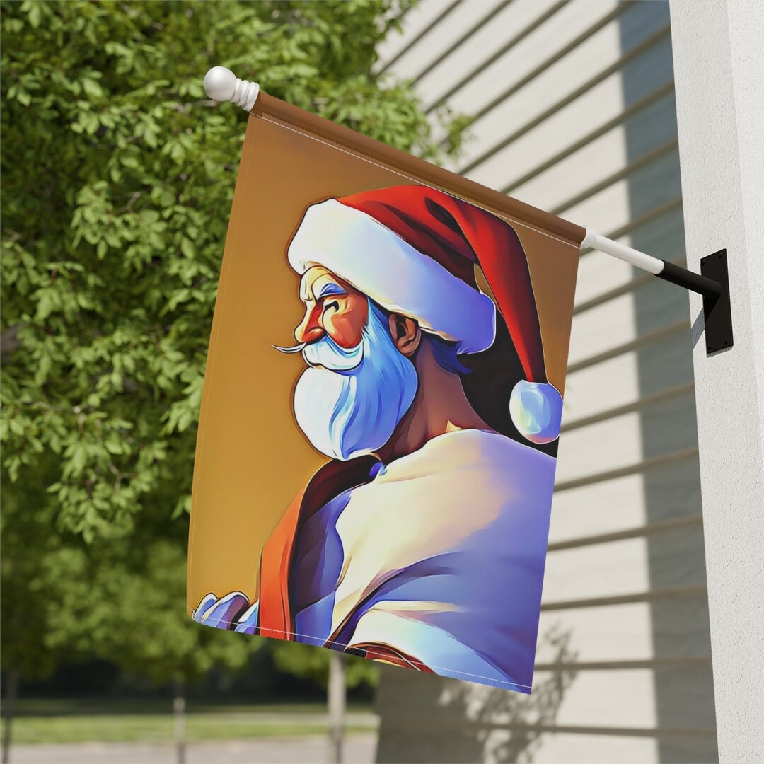 Santa Clause Flag, Merry Christmas House Flag, Christmas Garden Flag ...
