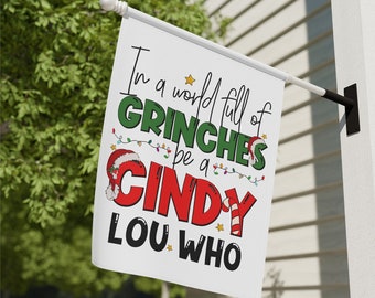 Grinch Flag, Cindy Lou Who House Flag, Grinch Garden Flag, Welcome Flag, Grinch House Flag, Christmas flag, Cindy Lou Who Decor, Flag Gifts