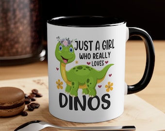 Mug This Girl aime les dinosaures, cadeaux pour amoureux des dinosaures, mug dinosaure, cadeau pour elle, mug dinosaure, mug dinosaure drôle, tasse à café drôle, cadeaux dinosaures