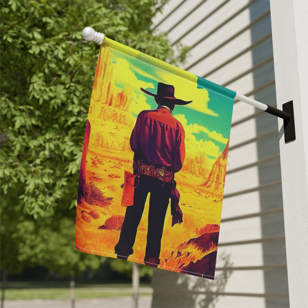 Cowboy Flag, Cowboy House Flag, Colorful Western Garden Flag, Western ...