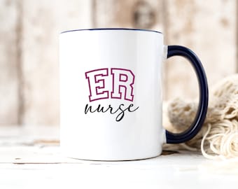 Caneca de enfermeira ER, copo de enfermeira ER, caneca de enfermeira, presente de enfermeira ER, copo de enfermeira, presentes de enfermeira, caneca de café de enfermeira, caneca de enfermeira de pronto-socorro, enfermeira de emergência