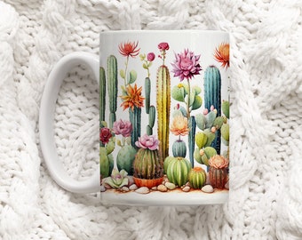 Cactus Coffee Mug, Cactus Lover Gift, Succulent Mug, Gift for Her, Cacti Lover Gift, Cacti Decor, Cactus Mug, Arizona Mug, Cactus Coffee Cup