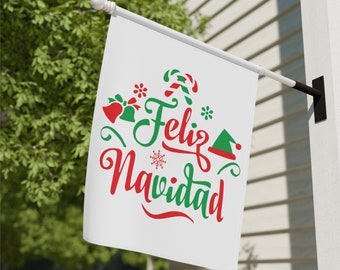 Feliz Navidad Flag, Christmas House Flag, Feliz Navidad Garden Flag, Welcome Flag, Christmas Flag, Feliz Navidad Decor, Feliz Navidad Gifts
