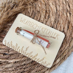 Geldgeschenk | Geldgeschenk aus Holz | Holzkarte | Geldgeschenk für Wünsche | Geburtstagsgeschenk | Wunscherfüller | Wünsche | Mitbringsel