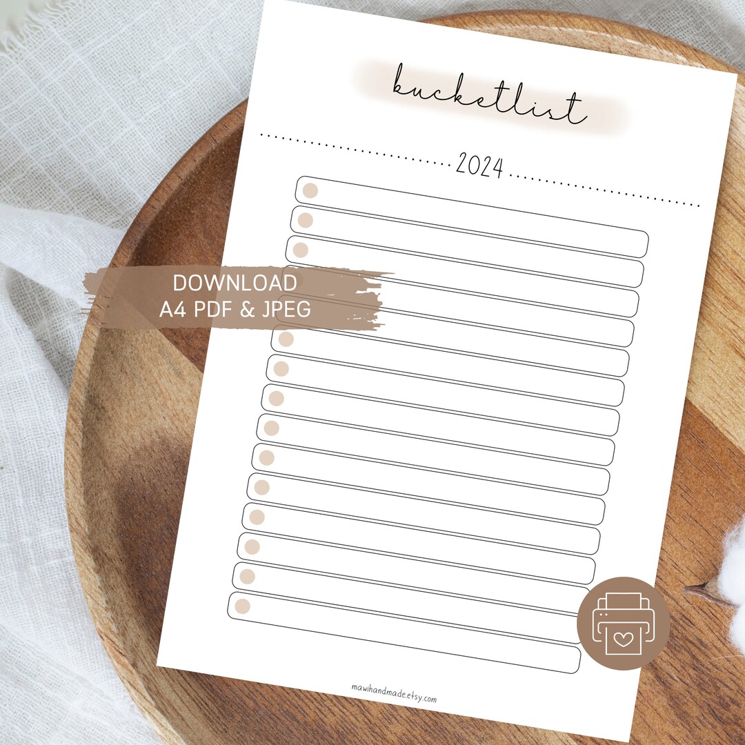 Printable Bucket List 2024 Bucket List Holiday Holiday Etsy