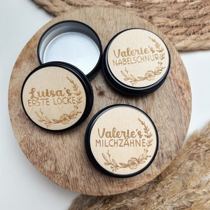 Personalisiertes Döschen | Erste Locke | Milchzahn Dose | Nabelschnur Dose | Geschenk zur Geburt | Baby | Kinder | Personalisiertes Geschenk