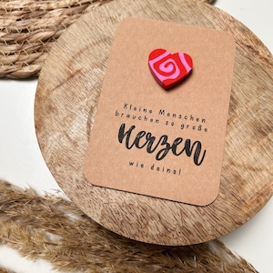 Pocket Produkt Herz Radiergummi | Abschlussgeschenk | Kleine Menschen brauchen so große Herzen wie deins | Schule | Kindergarten | Glück