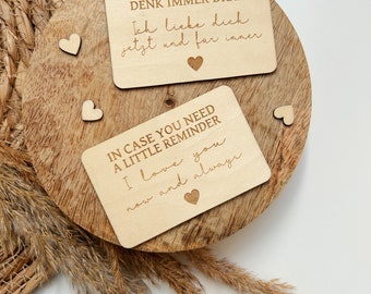 Visitenkarte aus Holz | Liebeserklärung für das Portmonee | Englisch und Deutsch | Personalisierung | Geschenk | Weihnachtsgeschenk | Paare