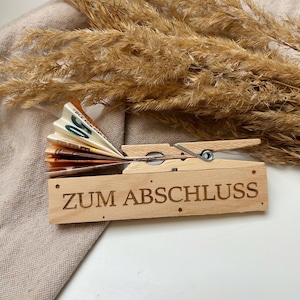 Geldgeschenk Klötzchen Wäscheklammer | Zum Abschluss | Kleines Geldgeschenk | Geldgeschenkverpackung | Geld schön verpacken | Geld schenken