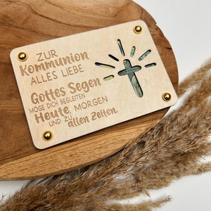 Geldgeschenk Taufe | Kommunion | Firmung | Geldgeschenk aus Holz | Holzkarte | Geldgeschenk | Taufkind | Gottes Segen | Alles Liebe | Gott