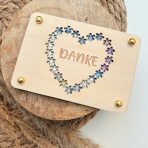 Geldgeschenk | Geldgeschenk aus Holz | Holzkarte | Geldgeschenk Dankeschön | Vielen Dank | Danke | Bedanken | Thank you | Mitbringsel