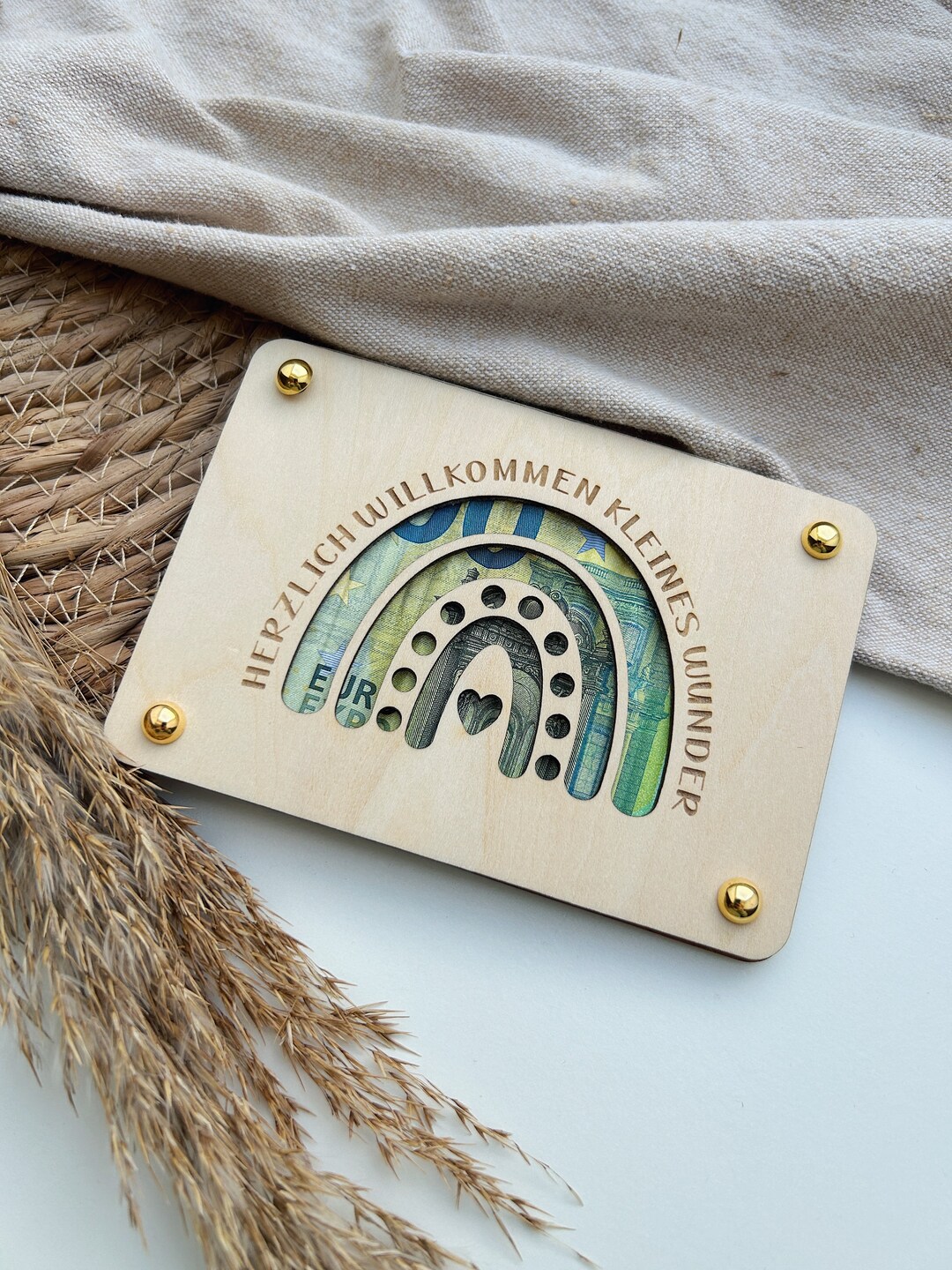 Woodland Mail Geburtstagskarte Aus Holz - Lustiges Geldgeschenk Mit Mäuse-Design