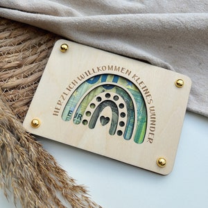 Geldgeschenk | Geldgeschenk aus Holz | Holzkarte | Geldgeschenk zur Geburt | Geburtstagsgeschenk | Geburtsgeschenk | Baby | Mitbringsel
