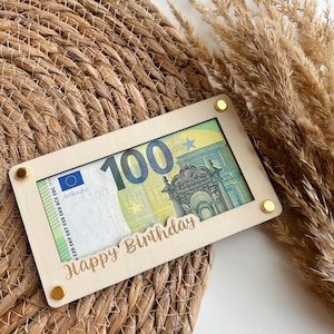 Geldgeschenk | Geldschein Geburtstag | Geldgeschenk aus Holz | Holzkarte | Geldgeschenk zum Geburtstag | Geburtstagsgeschenk | Mitbringsel