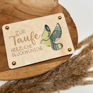 Geldgeschenk Taufe | Kommunion | Firmung | Geldgeschenk aus Holz | Holzkarte | Geldgeschenk | Taufkind | Glückwunsch | Heiliger Geist | Gott