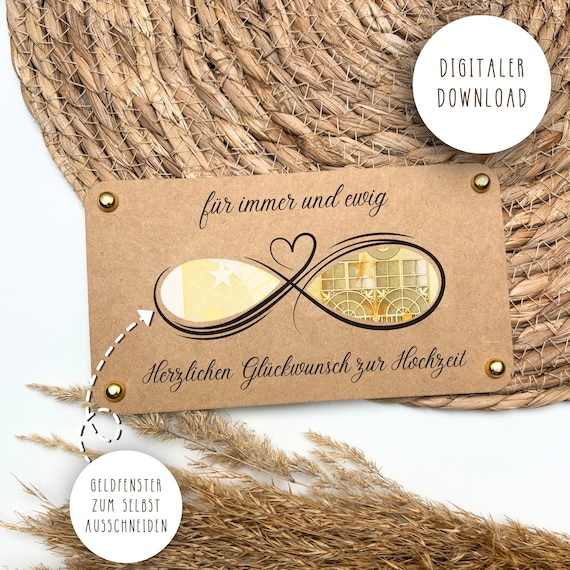 Digitale Geldgeschenk Karte | Hochzeitsgeschenk | Für immer und Ewig | Digitaler Download | Geld schenken | PDF Datei| Geschenk zur Hochzeit