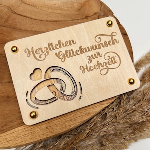 Geldgeschenk Hochzeit | Hochzeitsgeschenk | Geschenk für Hochzeit | Geldgeschenk aus Holz | Holzkarte | Geldgeschenk Wunsch | Glückwunsch